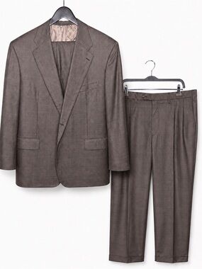 Kiton 14 Micron Super 180s Wool 2pc Suit Bergdorf Goodman Plaid Italy 42/44R